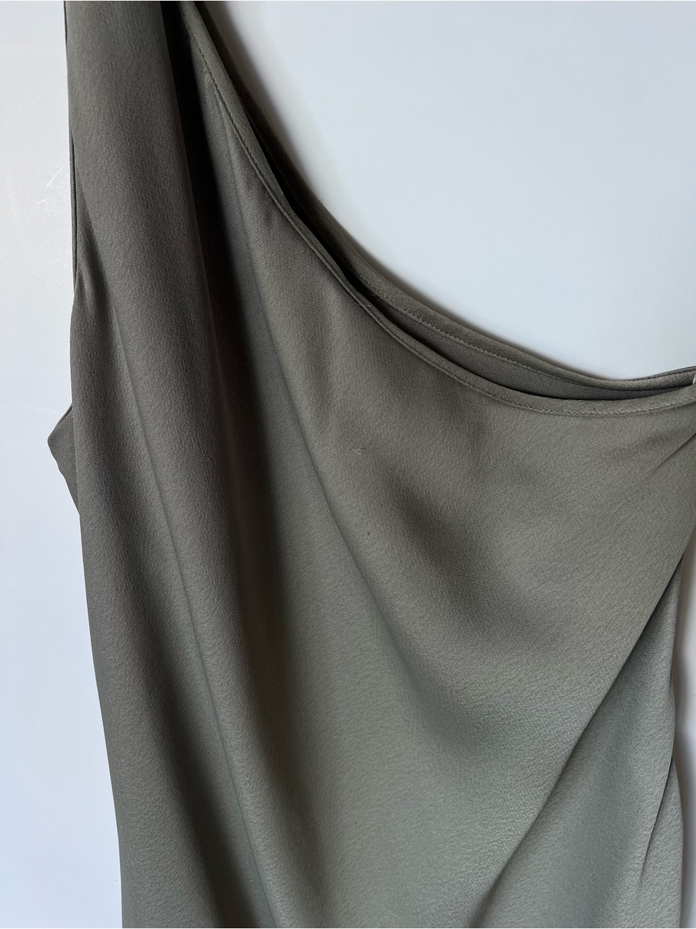 BHLDN Olive One-Shoulder Midi Dress - Picture 9 of 10